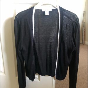 Black with white trim sweater